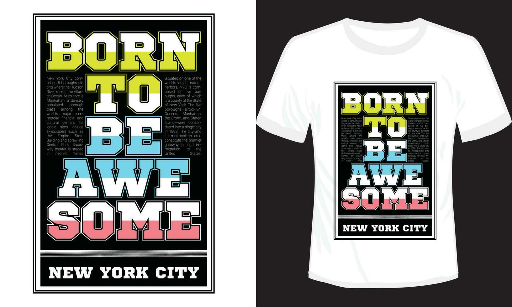 typography motivation vector design New York City Brooklyn t-shirt design