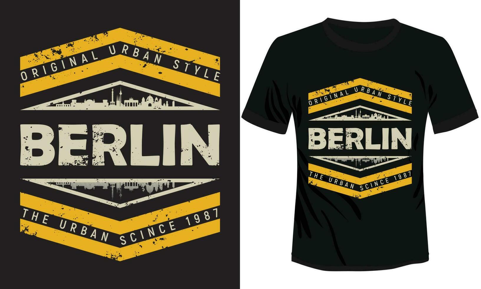 Berlina tipografía t camisa impresión vector modelo