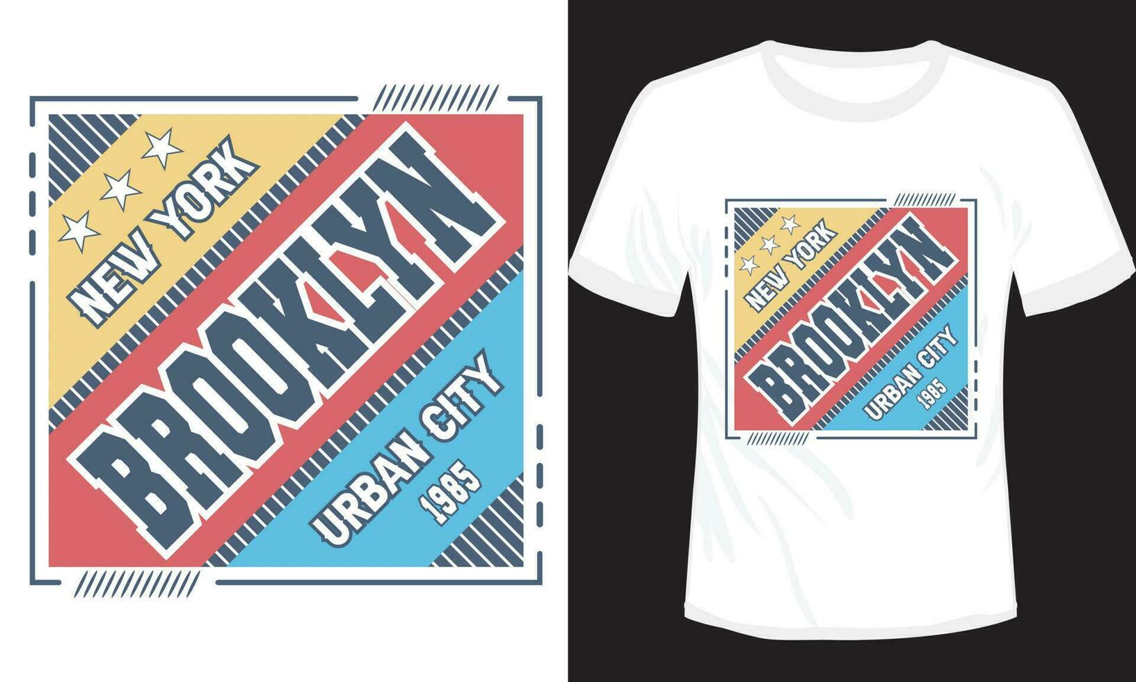NYC classic vector t-shirt design with the Brooklyn urban city text, print-ready t-shirt design.