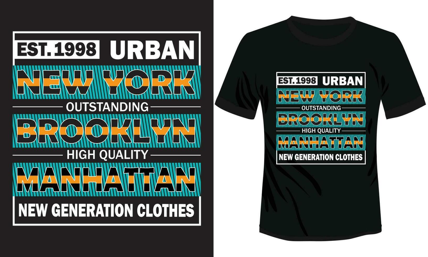 New York City Brooklyn and Manhattan typography t shirt design vector