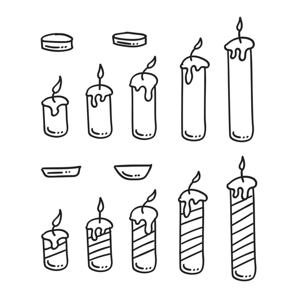hand drawn candle icon vector