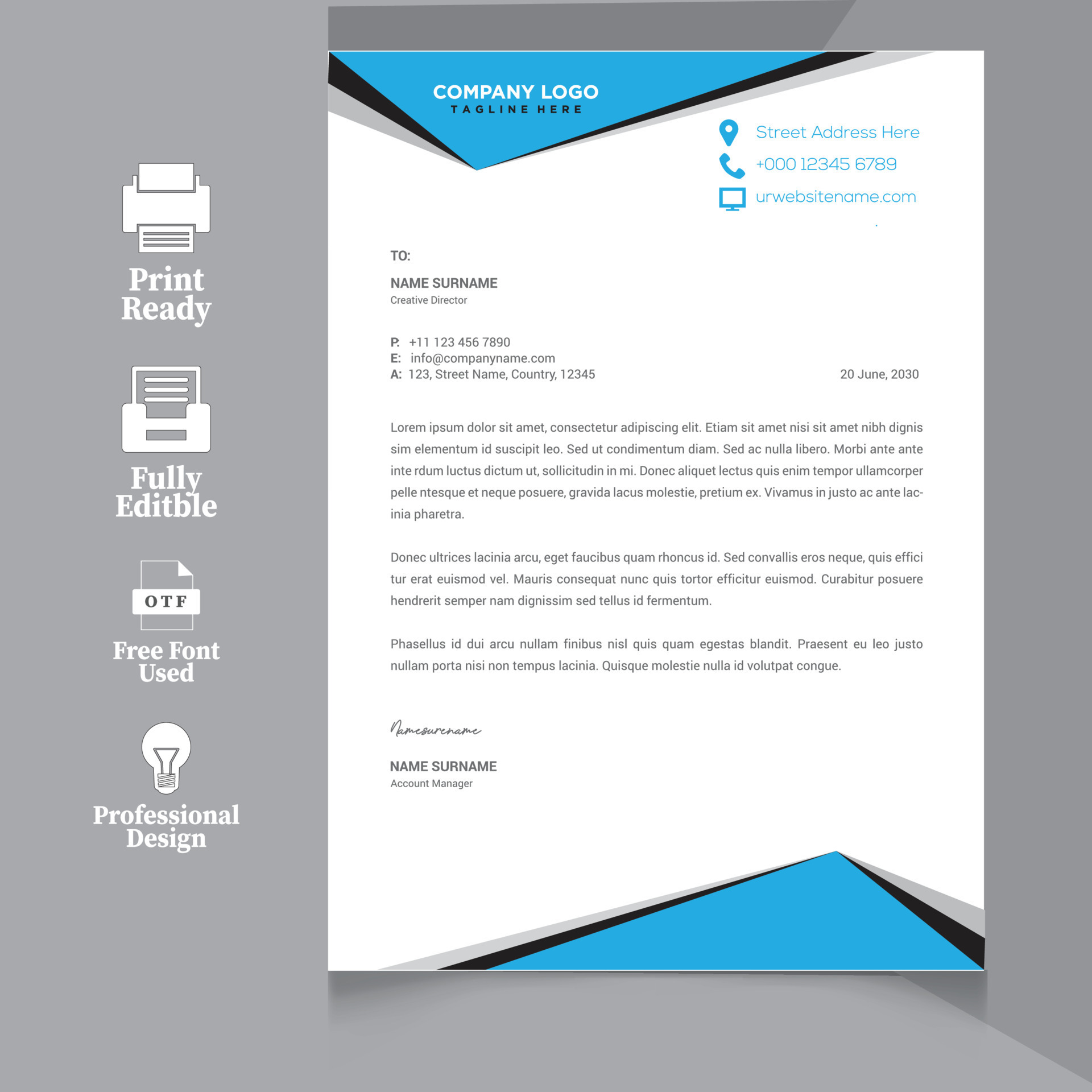 corporate letter design for your business vector template latterhead corporate letter design for your business vector template latterhead