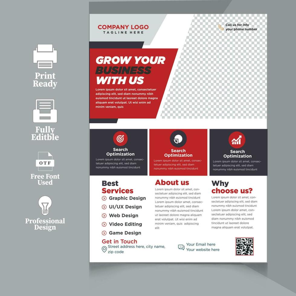 corporate flyer design for your business, vector template flyer