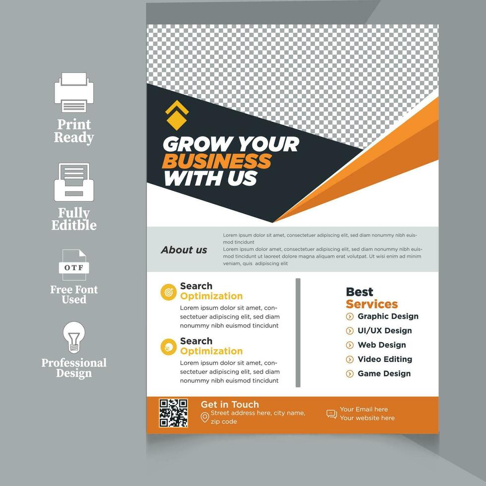 corporate flyer design for your business, vector template flyer