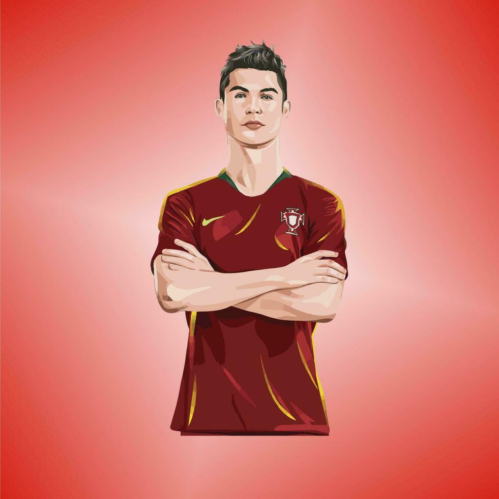 cristian ronaldo  character illustration vector