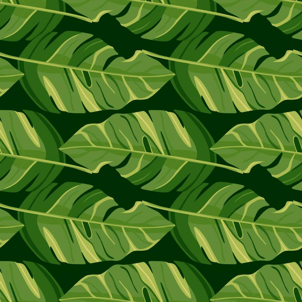 Hawaiian-inspired pattern. Fashionably exotic, palm trees and lush greenery wallpaper. Abstract backdrop botanical garden. vector