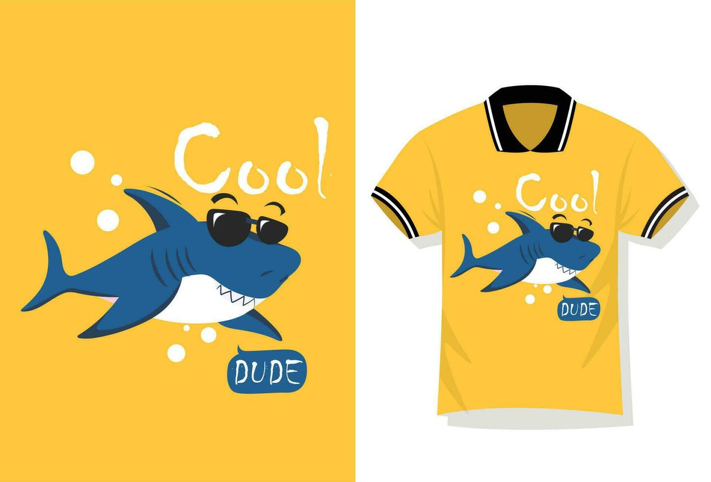 shark cute design for t shirt vector