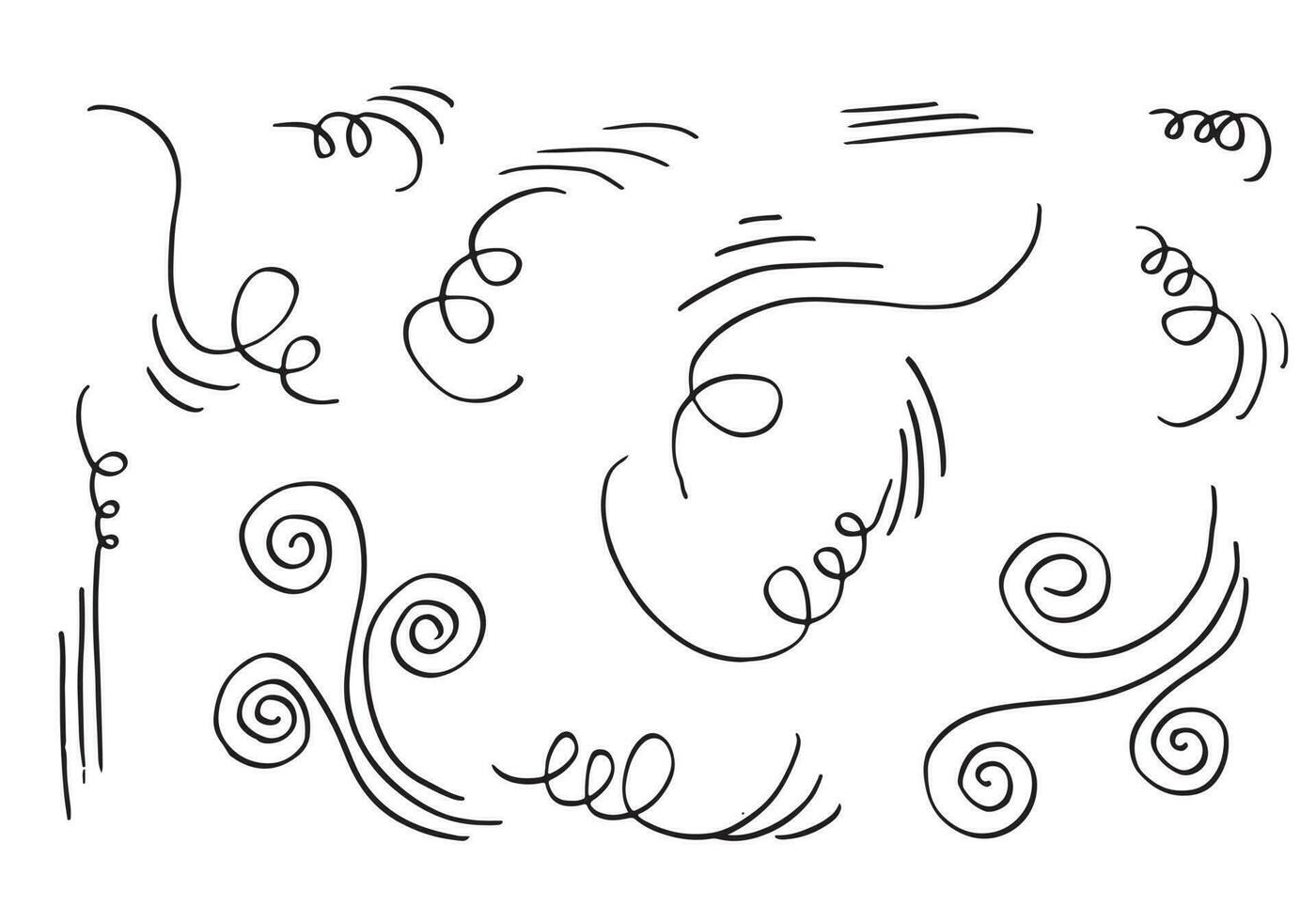 doodle wind illustration vector hand drawn style isolated on white background.