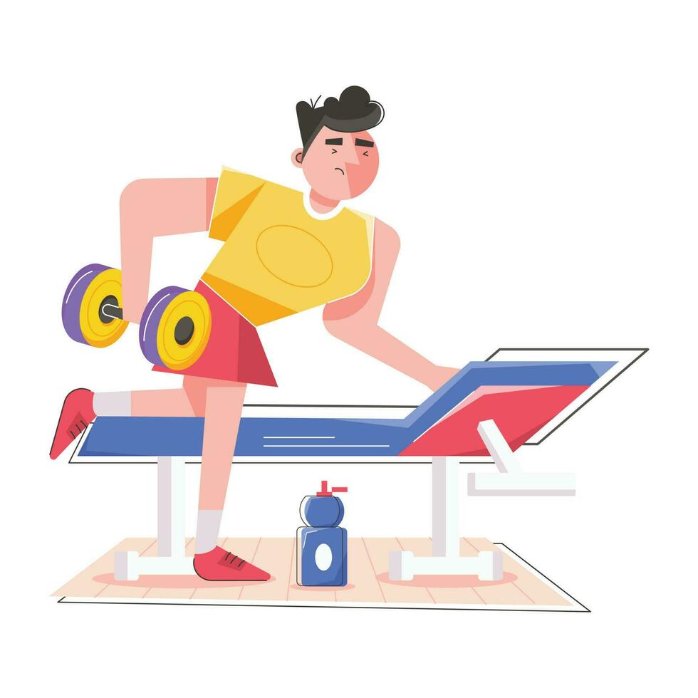 Trendy Workout Bench vector