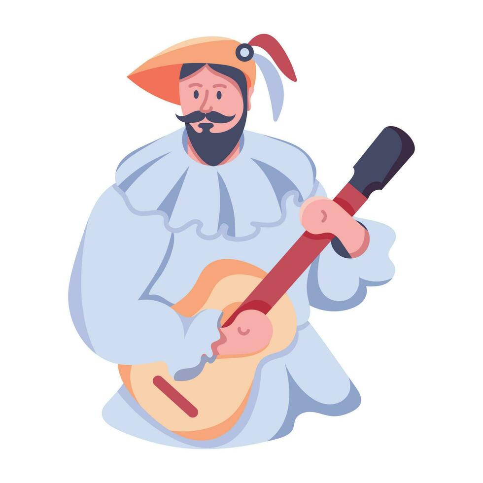Trendy Medieval Minstrel vector