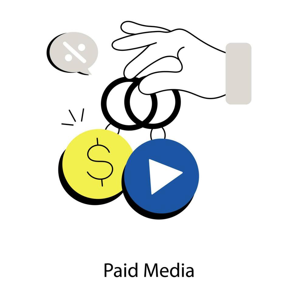 Trendy Paid Media vector