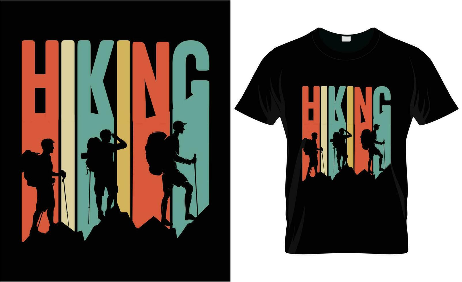 hiking design for t shirt vector