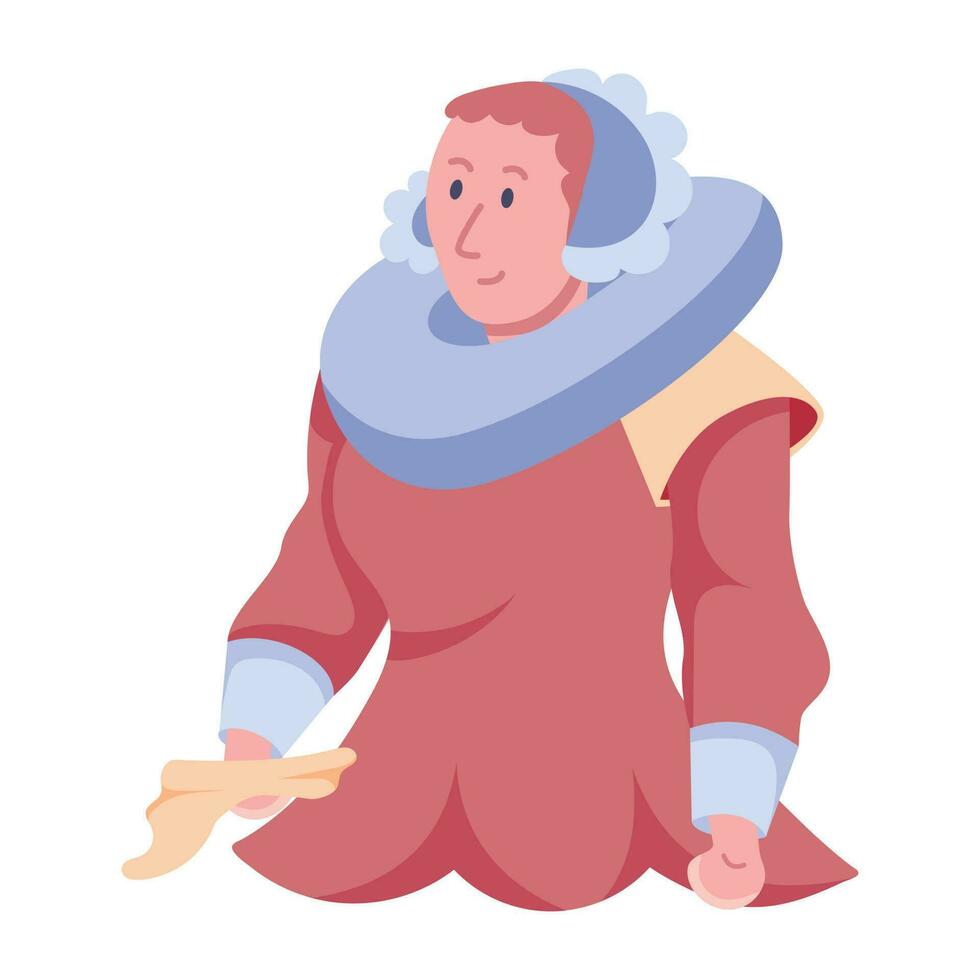 Trendy Medieval Woman vector