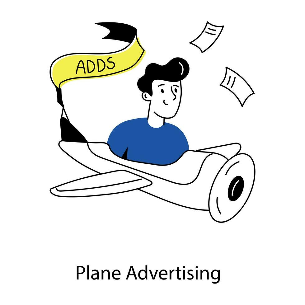 Trendy Plane Advertising vector