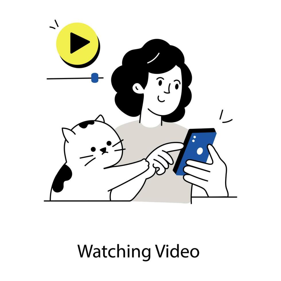 Trendy Watching Video vector