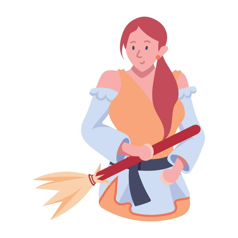 Trendy Medieval Worker vector