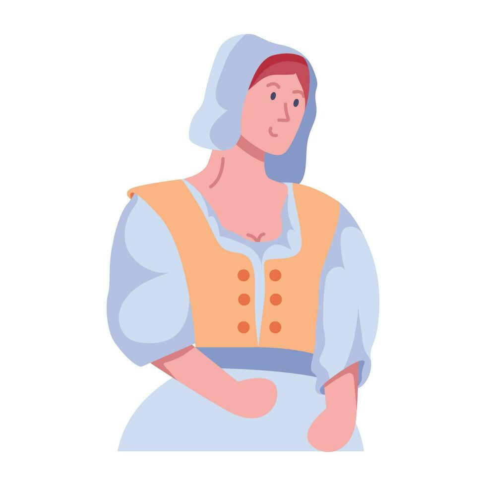 Trendy Medieval Peasant vector