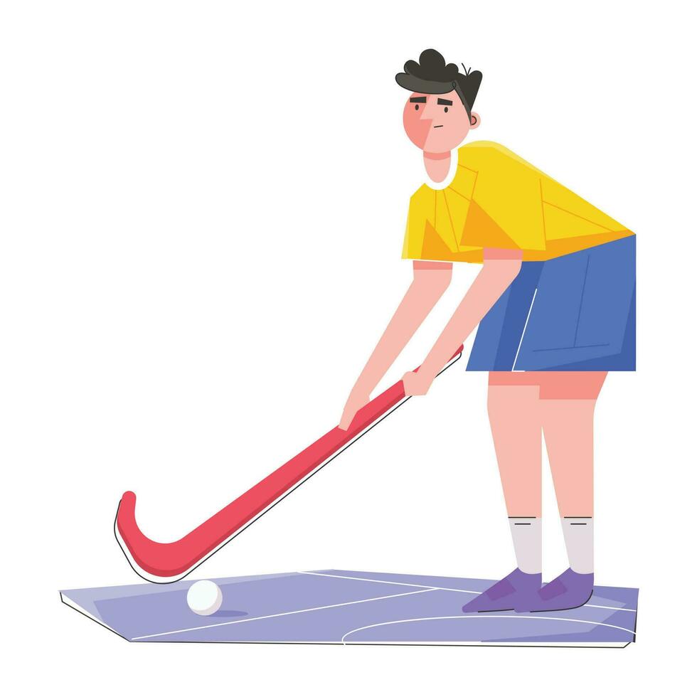 Trendy Hockey Player vector