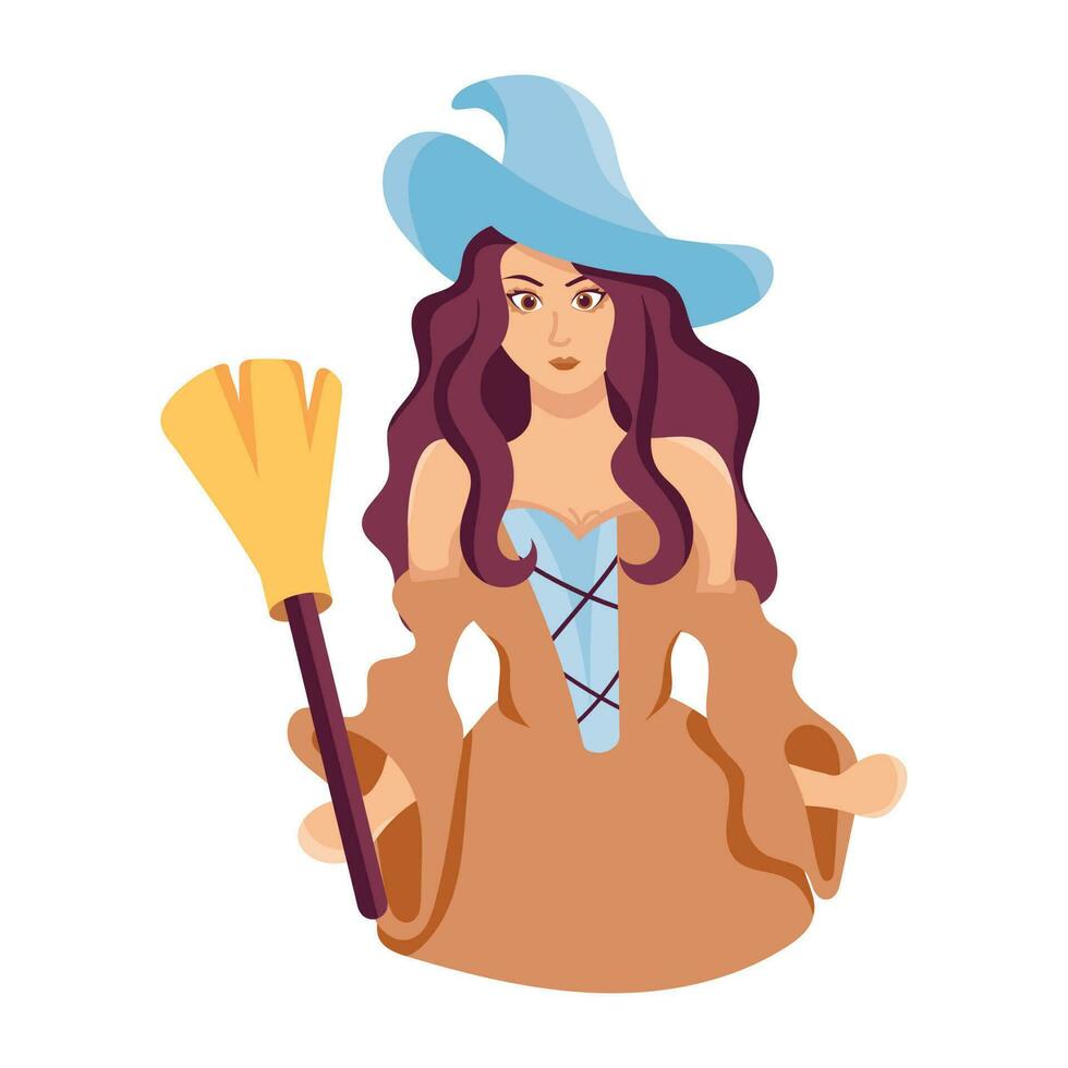 Trendy Fantasy Witch vector