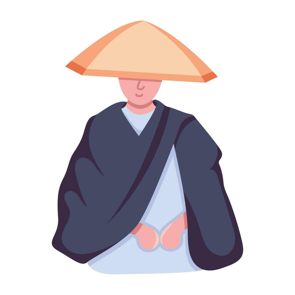 Trendy Japanese Monk vector
