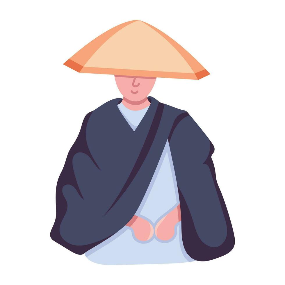 de moda japonés monje vector