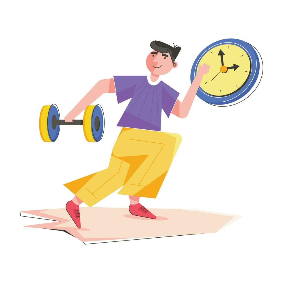 Trendy Workout Time vector
