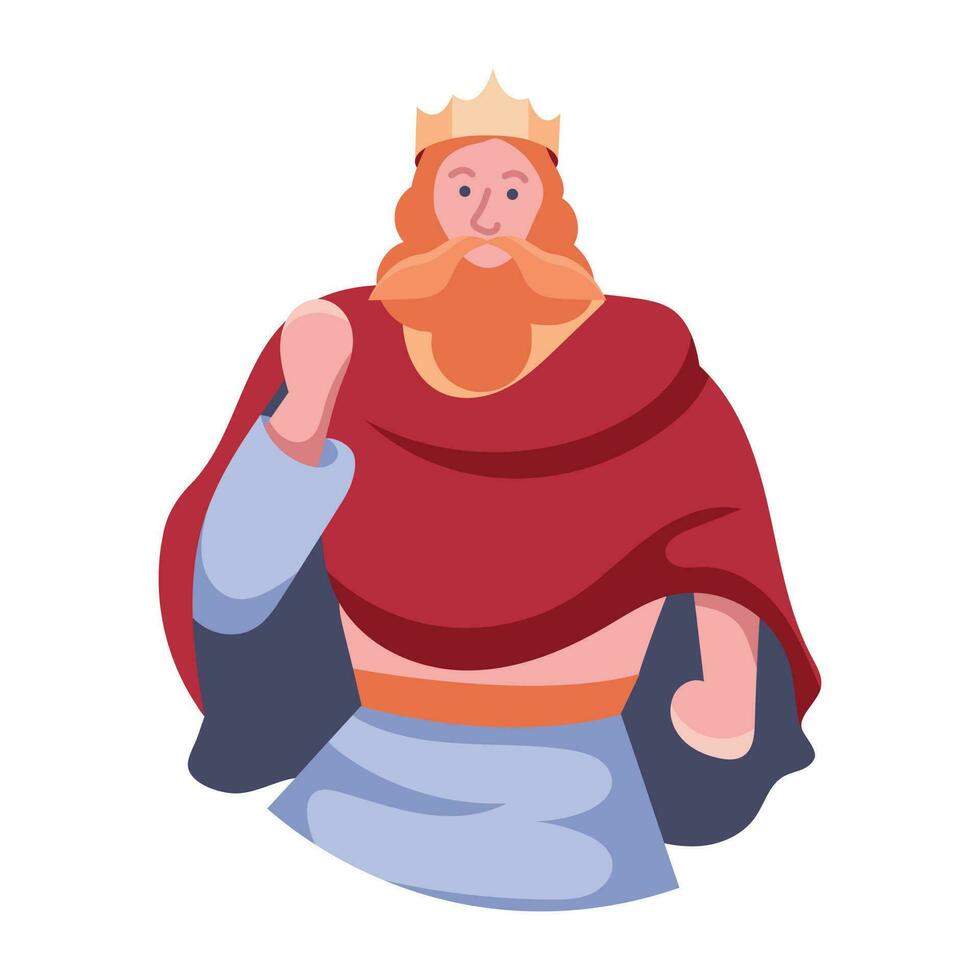 Trendy Medieval King vector