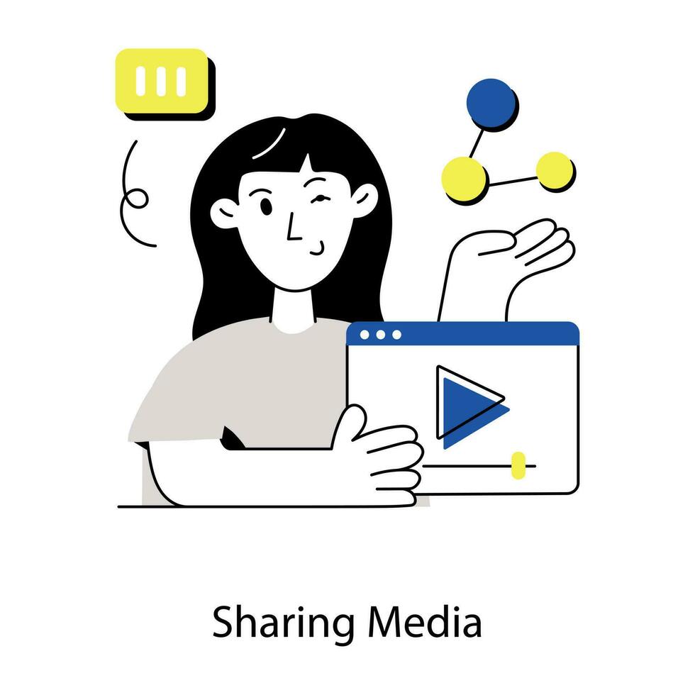 Trendy Sharing Media vector