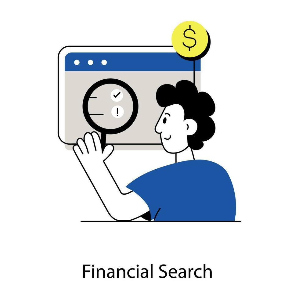 Trendy Financial Search vector
