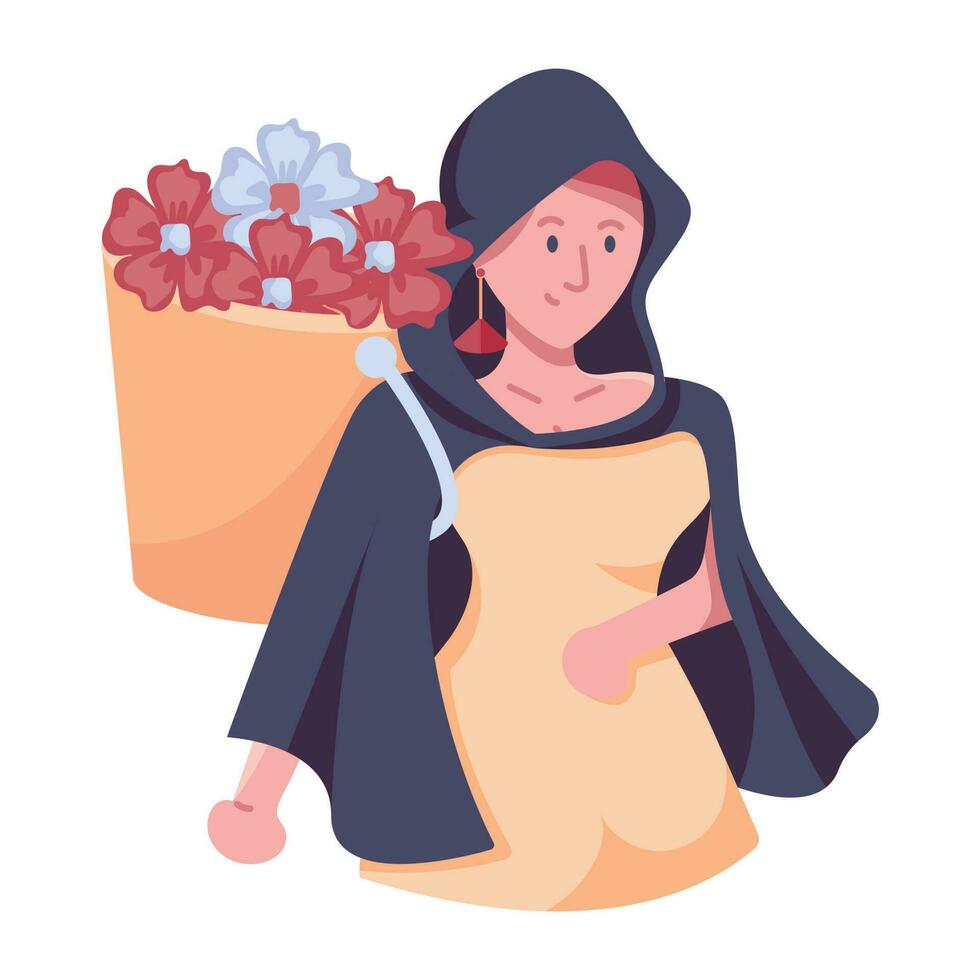 Trendy Flower Vendor vector