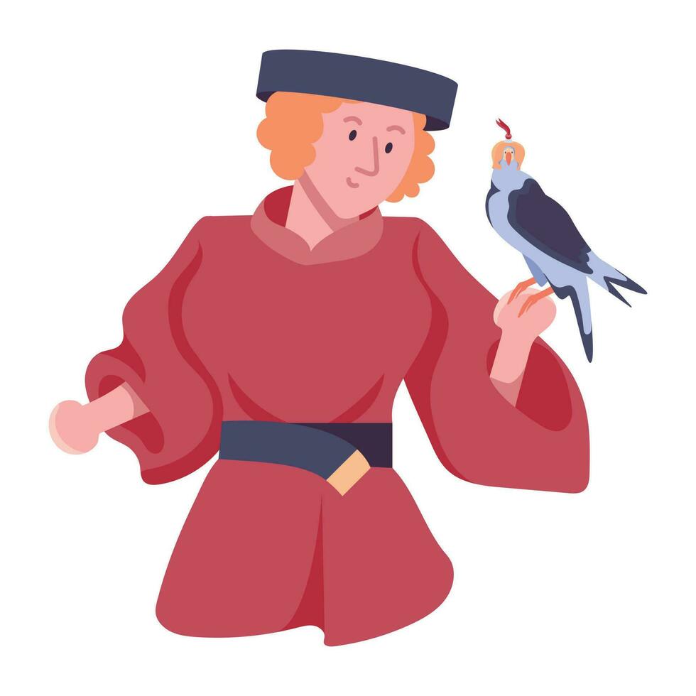 Trendy Medieval Character vector