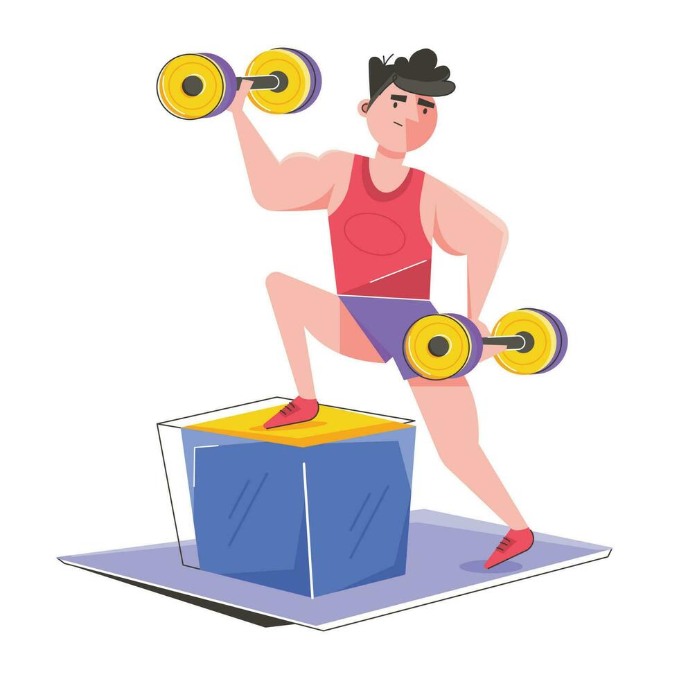 Trendy Bicep Exercise vector