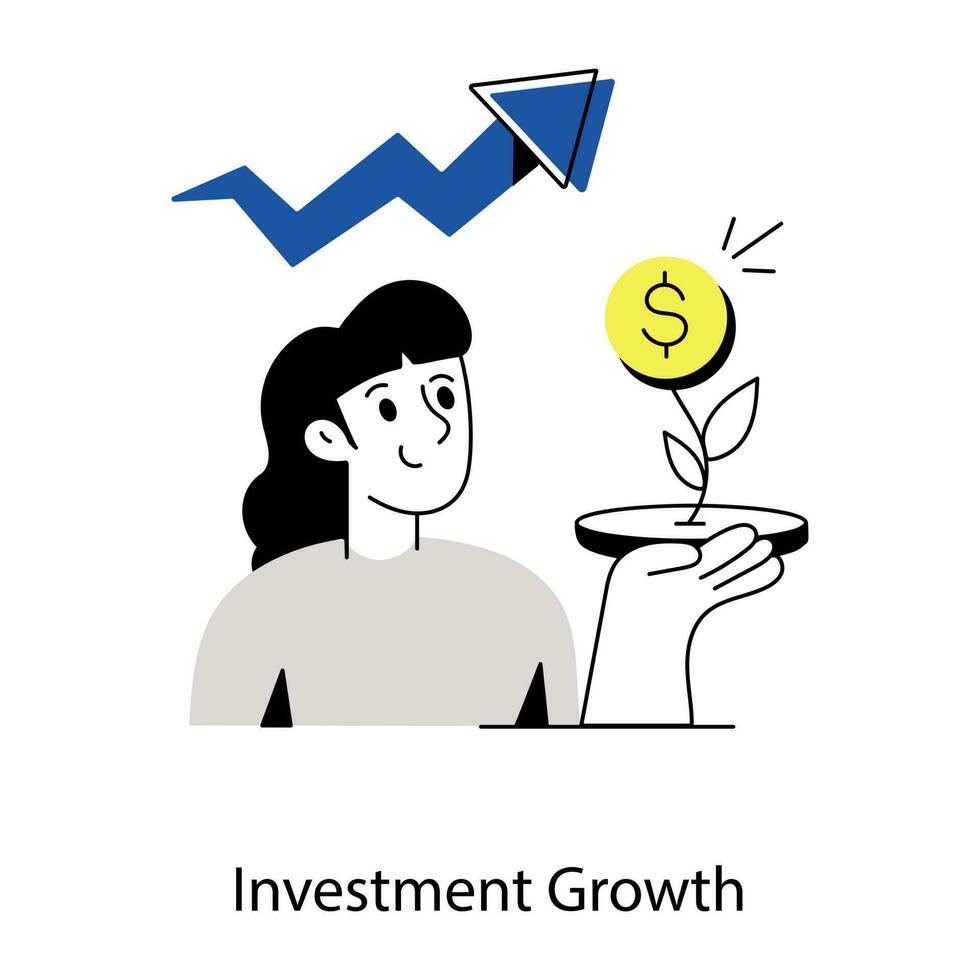 Trendy Investment Growth vector