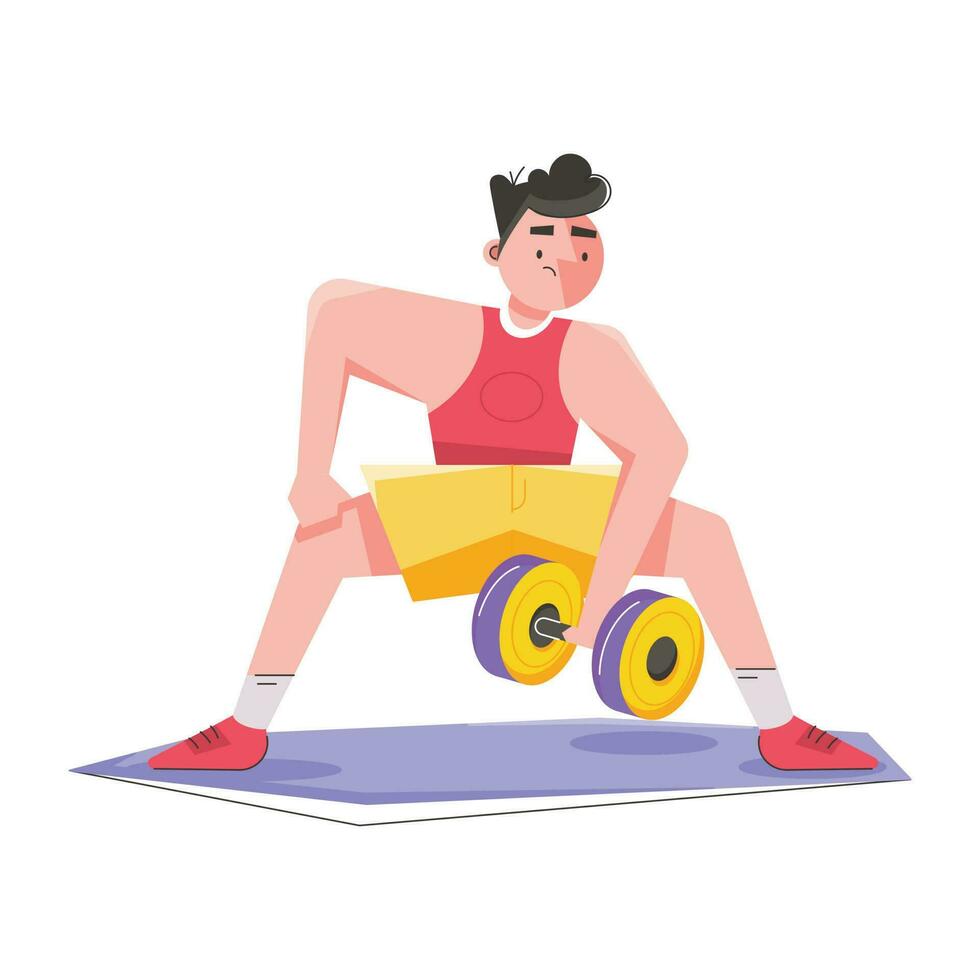 Trendy Barbell Exercise vector