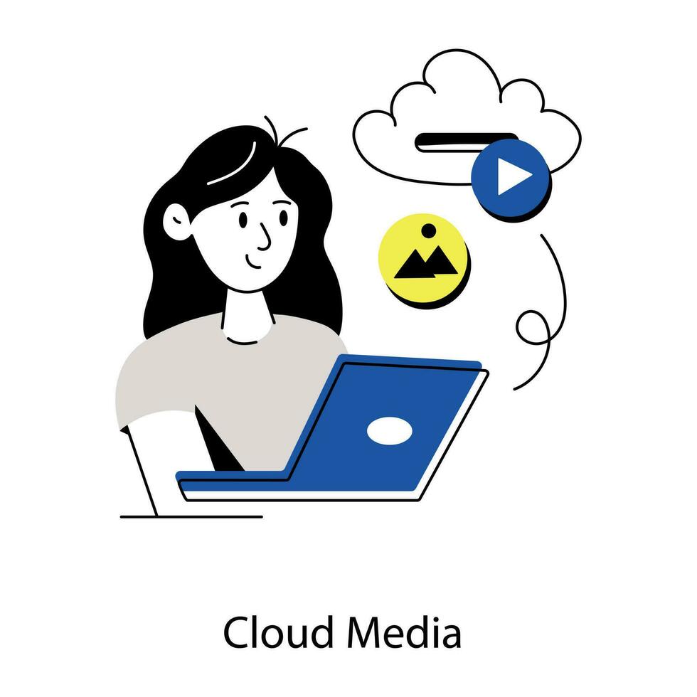 Trendy Cloud Media vector