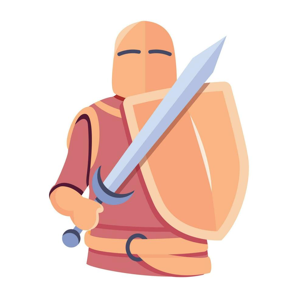 Trendy Medieval Soldier vector