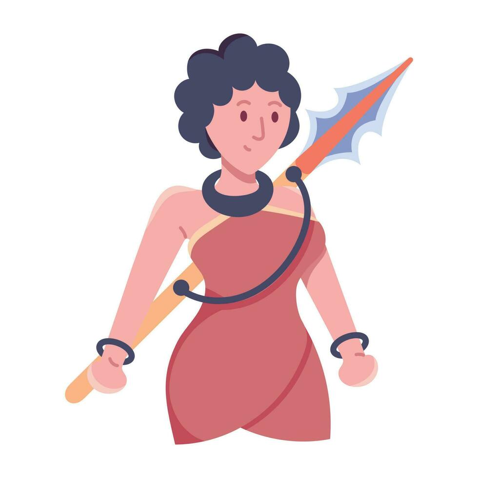 Trendy Warrior Woman vector