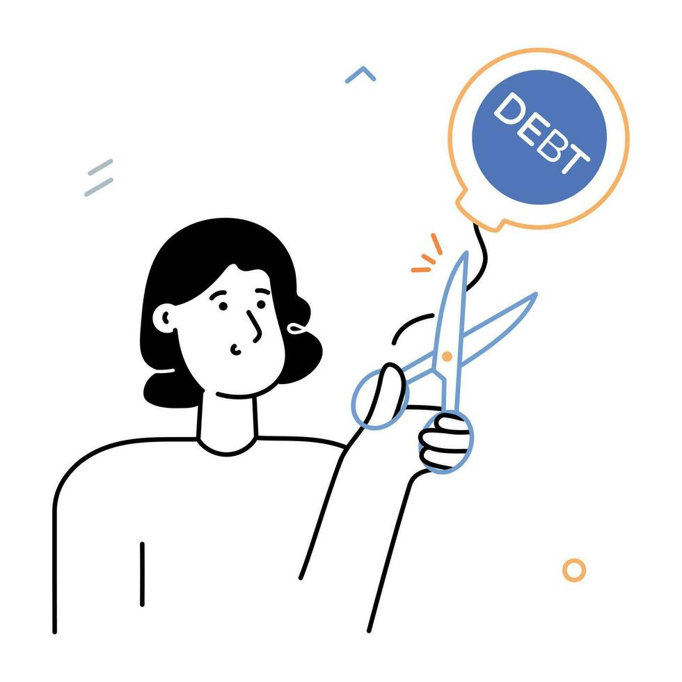 Trendy Debt Reduction vector