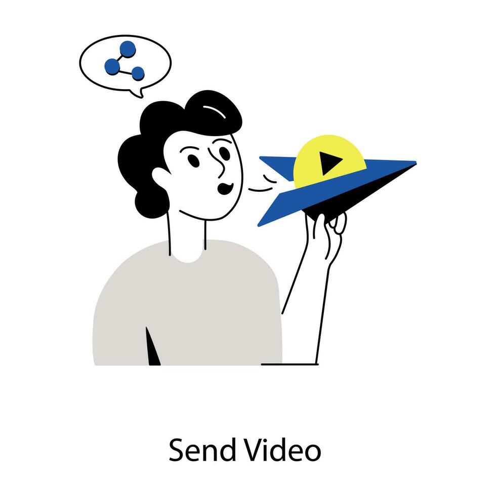 Trendy Send Video vector