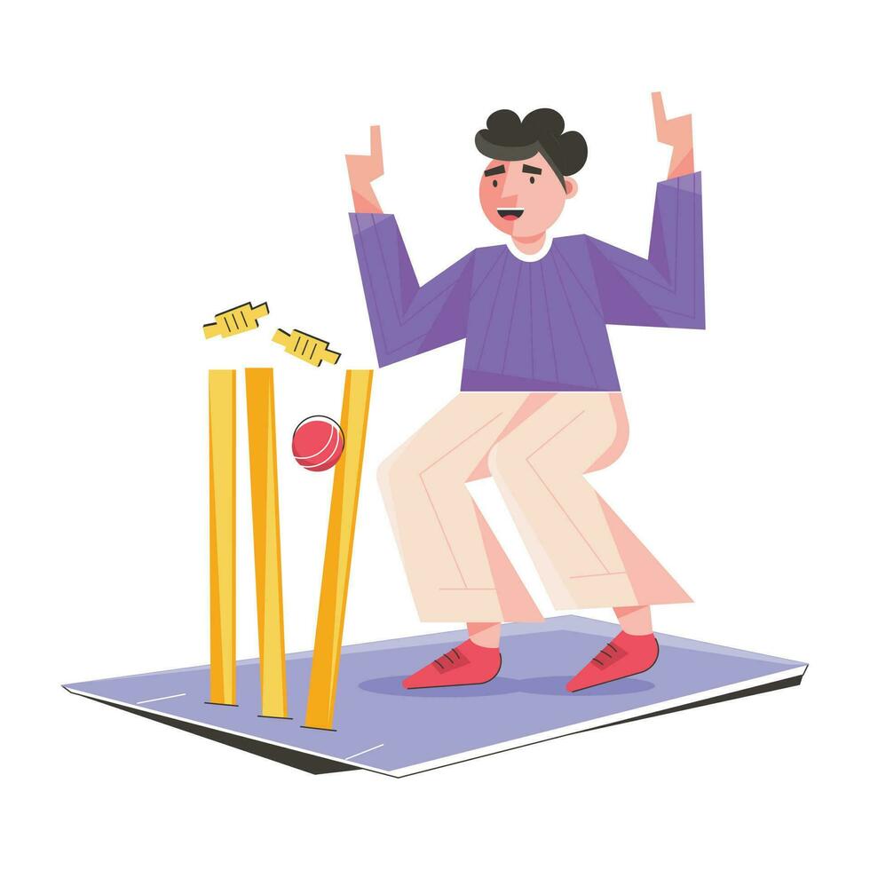 Trendy Wickets Out vector