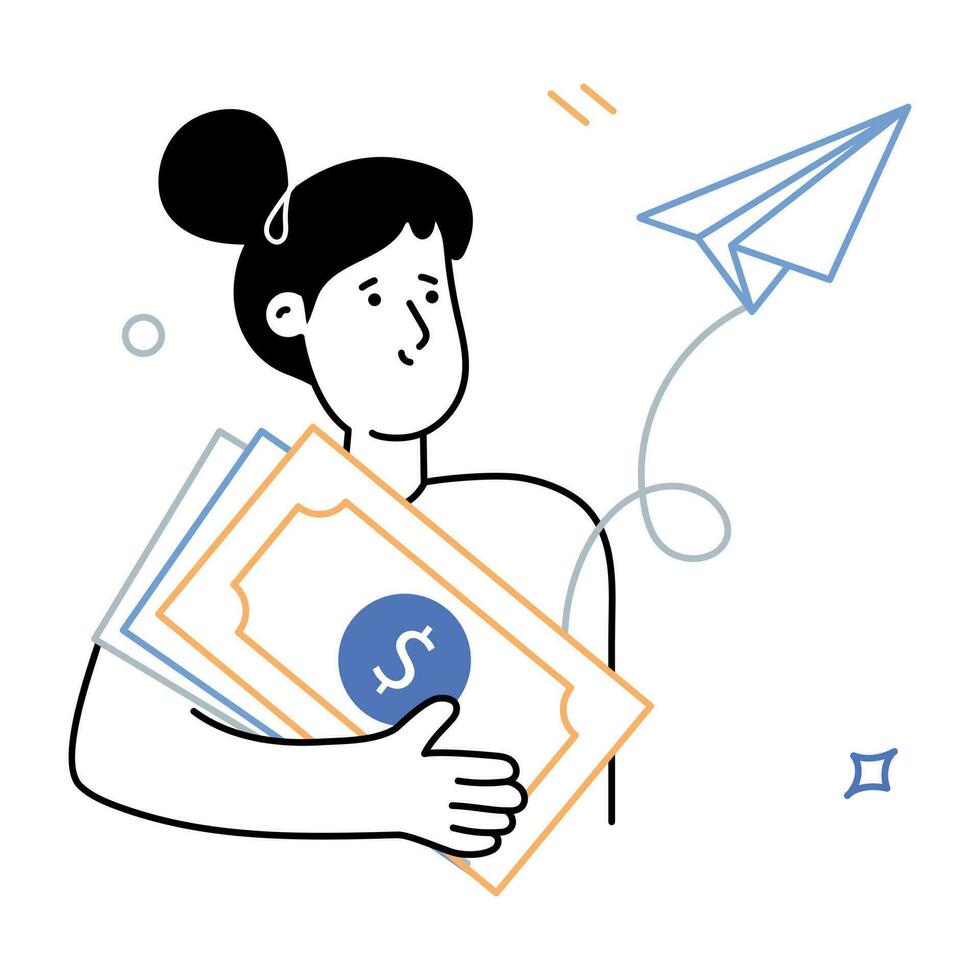 Trendy Send Money vector