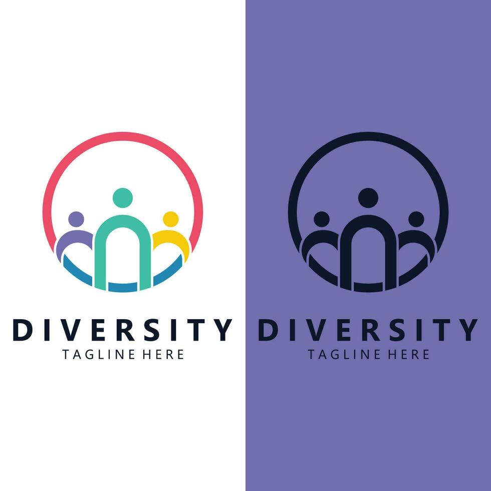 Colorful Diversity Logo Template. Icon of Unity, Friendship, Community and Togetherness. vector