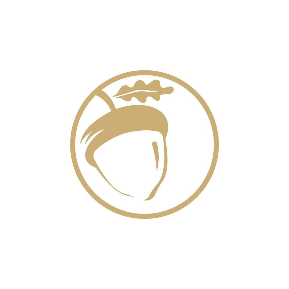 Acorn Logo Template with Leaves vector