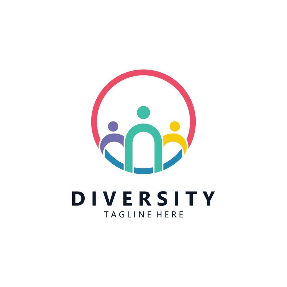 Colorful Diversity Logo Template. Icon of Unity, Friendship, Community and Togetherness. vector
