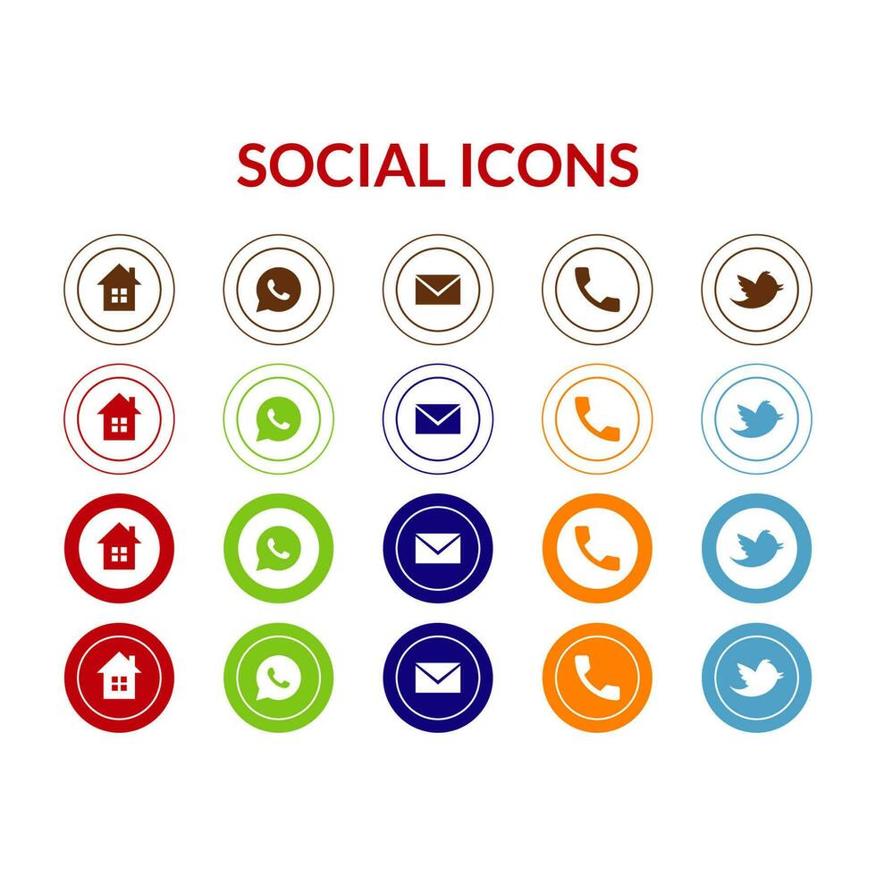 SET OF SOICAL ICON vector