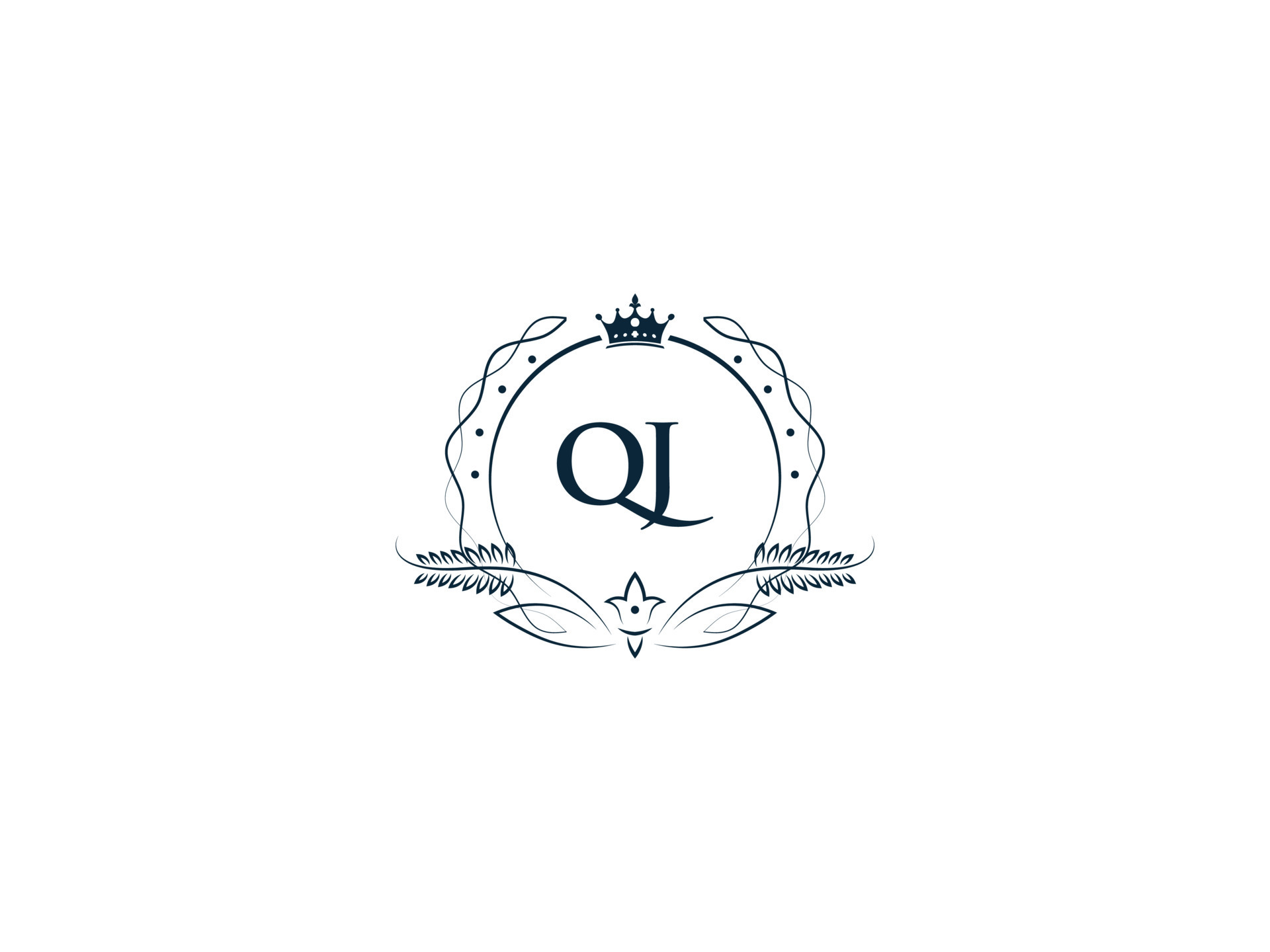 Premium Royal Crown Qj Logo, Unique Letter Qj jq Logo Icon Vector Image ...
