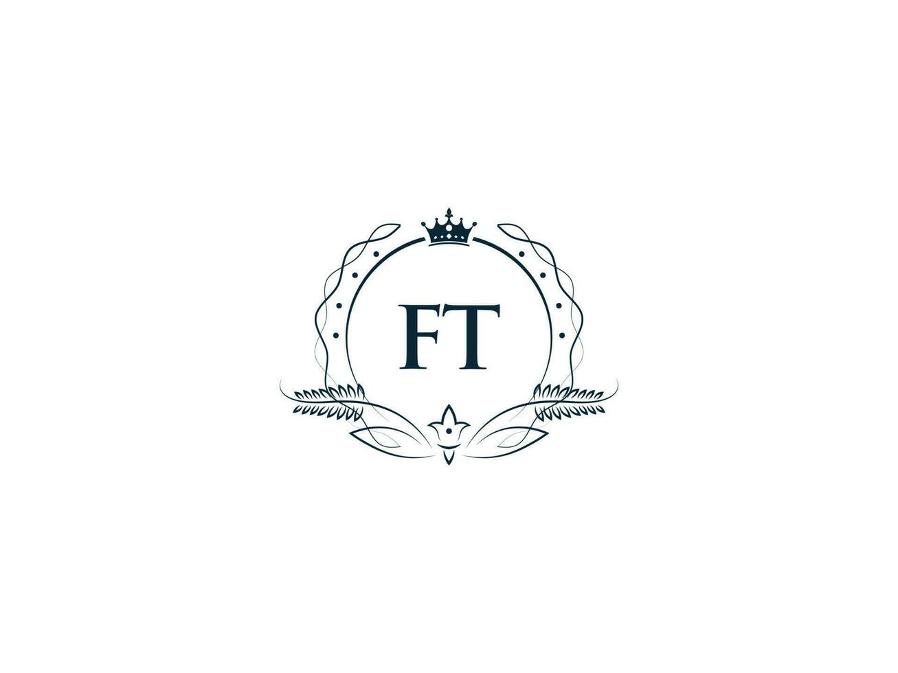 Luxury FT Logo Letter Icon, Minimal Feminine Ft tf Logo Icon Vector
