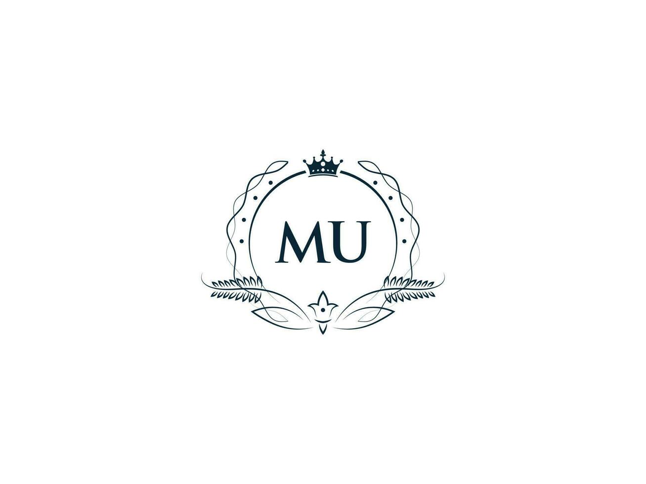 Monogram M Luxury Crown Logo, Creative Feminine Mu um Logo Letter Icon Vector