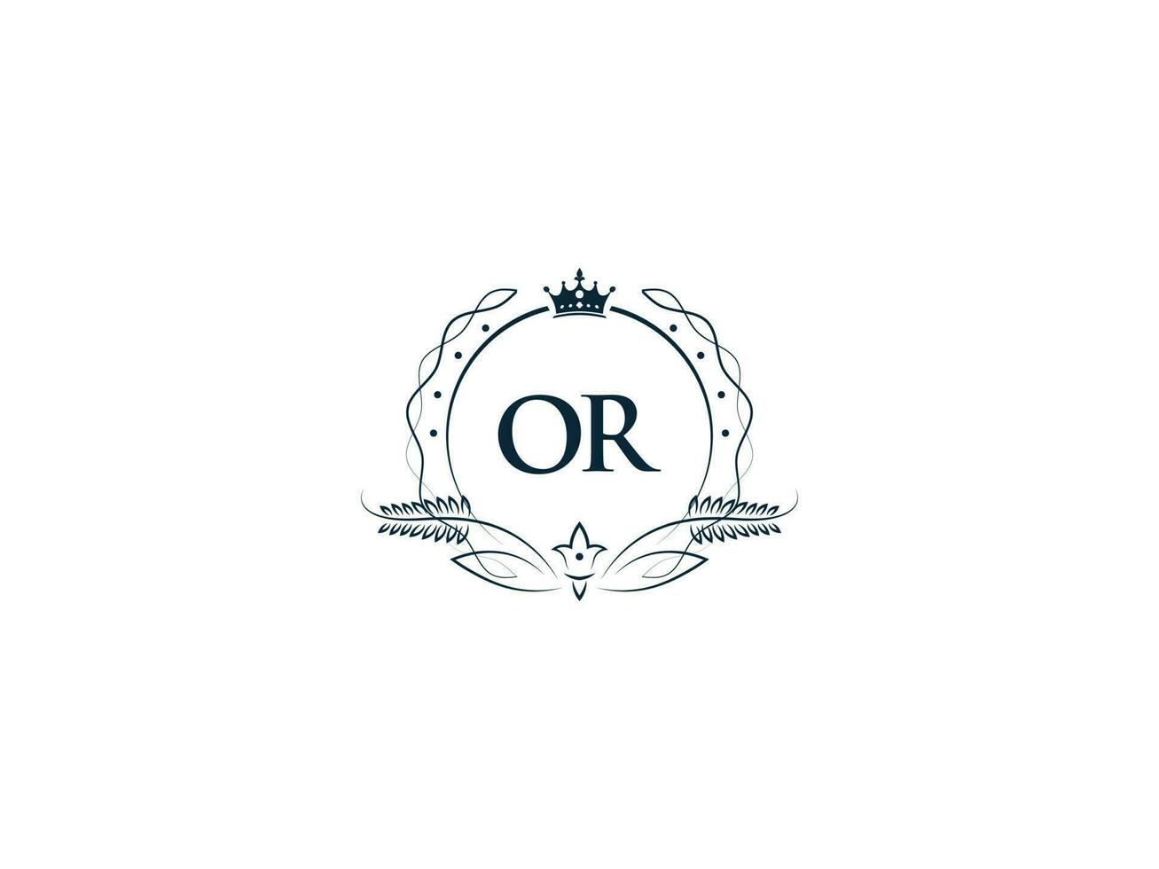 Minimalist Or Feminine Logo Maker, Alphabet Or ro Logo Letter Vector Crown