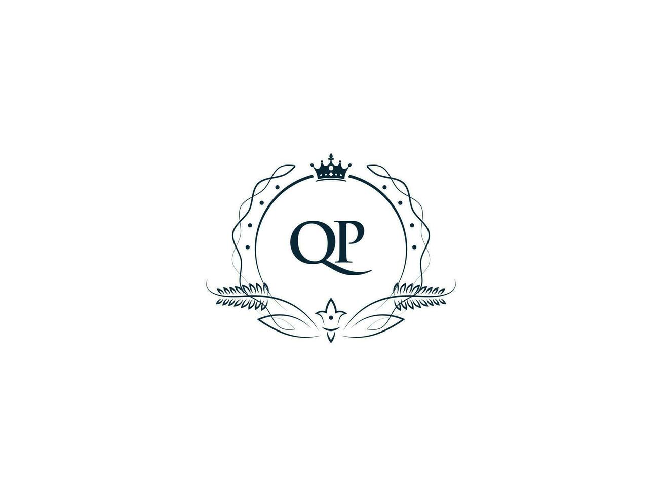 Premium Royal Crown Qp Logo, Unique Letter Qp pq Logo Icon Vector Image Design